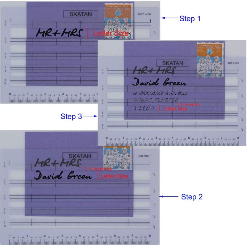 SKATAN Letter Writing and Envelope Addressing Guide, fits a Wide Range of Letter Paper and Envelopes - Image 2